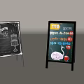 Hand Drawn Advertising Boards With Cartoon Cat Menu Prices And Drink Illustrations