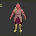 Medieval Silver Armor With Red Gold Decorated Skirt And Full Body Protection