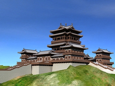 Chinese ancient architectural pavilions 3d model