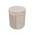 Modern Bedside Table Featuring Three Drawers Light Gray Finish Wooden Frame And Metal Handles
