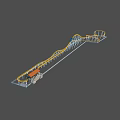 Thrilling Roller Coaster Ride With Yellow Undulating Track And Orange Carriage Metal Support Structure