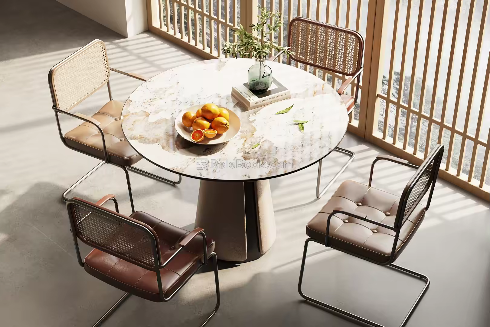 Modern Leisure Table and Chair Negotiation Table and Chair Dining Table and Chair Table and Chair Combination 3d model