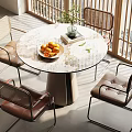 Modern Leisure Table and Chair Negotiation Table and Chair Dining Table and Chair Table and Chair Combination 3d model