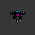 Futuristic Spacecraft Design With Pink Cone Top And Blue Thrusters For Space Exploration
