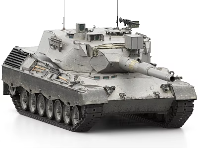 Modern Military Tank With Turret Cannon Tracks And Antenna System 3d model