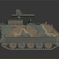 Armored Tracked Military Vehicle with Camouflage Paint and Weapon Turret System