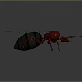Red Insect With Glowing Wings And Green Striped Body Artistic Model