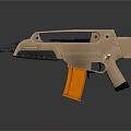 XM8 Assault Rifle With Beige Body Orange Magazine And Modern Design