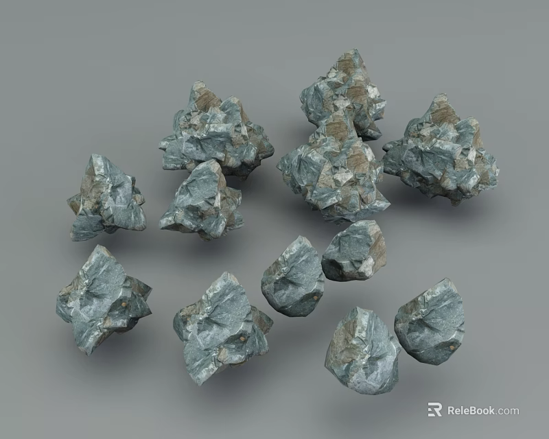 Natural Stone and Wood Pieces for DIY Craft and Home Decor Ideas 3d model 