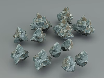 Natural Stone and Wood Pieces for DIY Craft and Home Decor Ideas 3d model