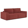 Red Upholstered Two Seater Sofa With Modern Sleek Design And Cushioned Armrests 3d model