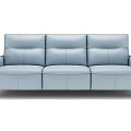 Light Blue Modern Reclining Leisure Sofa Set Three Seater With Black Legs