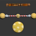 Colorful Playful Scene Components Featuring Cacti Red White Striped Barrier And Yellow Mushroom