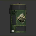 Green Cylindrical Military Explosive Weapon With Metal Casing And EXPLOSIVE UN 0090 Label