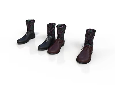 Stylish Lace Up Boots In Various Colors For Daily Life Items 3d model