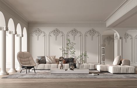 French Living Room 3d model