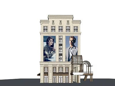 Jianou Commercial Building Neoclassical Apartment Commercial Multi-storey 3d model