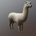 Realistic White Fluffy Alpaca Standing 3D Model with Soft Fur Texture 3d model