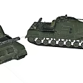 Detailed Military Tank Models Featuring Turret Cannon And Tracked Design