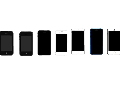 Modern mobile phones 3d model