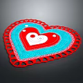 Decorative Heart Shaped Commercial Equipment With Red Border Blue Center And White Small Heart