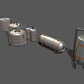 Industrial Equipment Featuring Stainless Steel Storage Tanks And Piping Systems