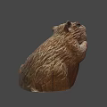 Hand Carved Wooden Beaver Sculpture With Detailed Craftsmanship And Natural Texture