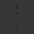 Red Accented Sharp Blade Weapon With Modern Design And Metallic Finish