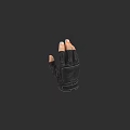Game Movie Character Wearing Black Tactical Glove With Protective Finger Design