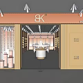 Modern Beauty Salon Interior With Product Shelves Service Counter And White Chairs