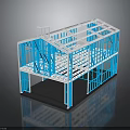Two Story Building Steel Frame Structure With Blue And White Model Design
