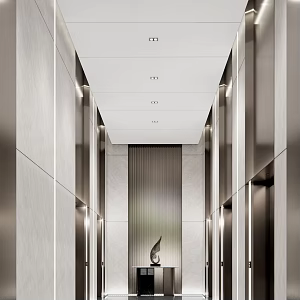 modern elevator hall office lobby elevator room 3d model