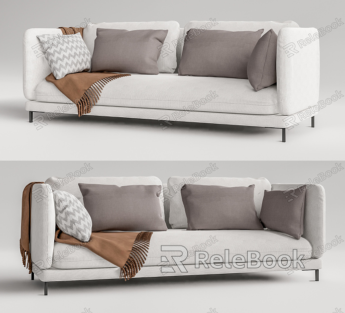 Modern multiplayer sofa IKEA double sofa model