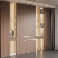 Modern Wooden Bookcase with Built in Shelves and LED Lighting for Contemporary Home Library