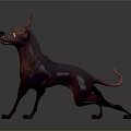 Red Dog 3D Model With Standing Pose And Cartoon Style Design