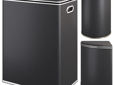 Modern Black Trash Bins for Household Cleaning with Sleek Design and Sturdy Build 3d model