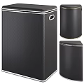 Modern Black Trash Bins for Household Cleaning with Sleek Design and Sturdy Build