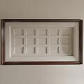 Elegant Ceiling Design With Dark Wooden Frame And White Grid Panel Pattern 3d model