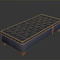 Navy Blue Mattress with Diamond Pattern and Orange Trim Short Legs Modern Design