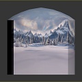 modern snow mountain terrain terrain 3d model