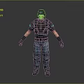 Tactical Game Film Police Character with Helmet Vest Blue Uniform 3D Model Design