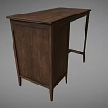 Classic Wooden Writing Desk With Four Drawers And Round Knobs Structure 3d model