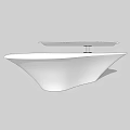 Modern White Coffee Table With Sleek Curves And Layered Smooth Surface 3d model