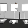 Modern squat toilet squat toilet suction bucket flush tank trash can 3d model