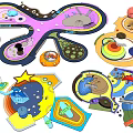 Colorful Interactive Children's Playground Design With Various Shapes And Fun Elements 3d model
