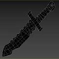 Military Style Tactical Combat Weapon With Serrated Blade And Wooden Handle