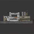 Industrial Abandoned Scene Structure With Platforms Pipes Crates And Wall Fragments