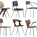 Modern Dining Chairs With Various Designs Wooden Seats And Metal Legs