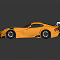 Yellow Sports Car With Black Stripes Rear Spoiler And Aerodynamic Exterior Design