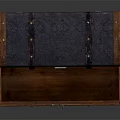 Vintage Wooden Storage Trunk With Leather Straps And Metal Clasps